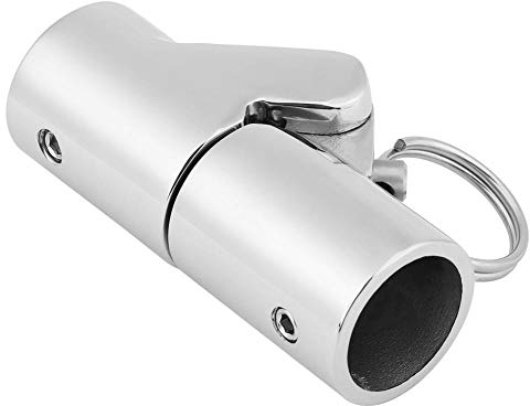 Qiilu Marine Tube Connector, Marine Edelstahl Faltbare drehbare Kupplung Tube Pipe Connector Boot Hardware Befestigung für Faltspaß Vordächer, Bimini Tops, Fahnenmasten (22mm