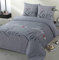 Vision - Parure Housse de Couette Flanelle Love Gris - Housse de Couette 260x240cm avec 2 taies Assorties 65x65cm - 100% Coton