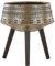 Cache-Pot Support Plantes Doré Vieilli avec 3 Pieds en Bois 36 cm de Diamètre Peint à la Main pour Extérieur et Intérieur Beliani