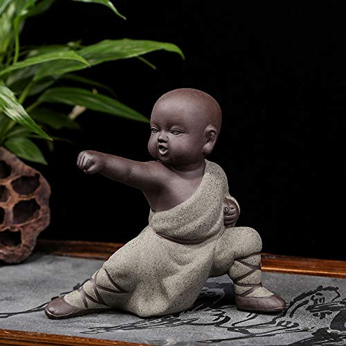 Pevfeciy Buddha Figur Statue Mönch Skulptur Tea Tray Dekor Zen Ornament Wetterfest Frostsich Innen und Dekoration für Wohnzimmer Schlafzimmer Balkon Terrasse oder als Geschenk
