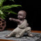 Pevfeciy Buddha Figur Statue Mönch Skulptur Tea Tray Dekor Zen Ornament Wetterfest Frostsich Innen und Dekoration für Wohnzimmer Schlafzimmer Balkon Terrasse oder als Geschenk
