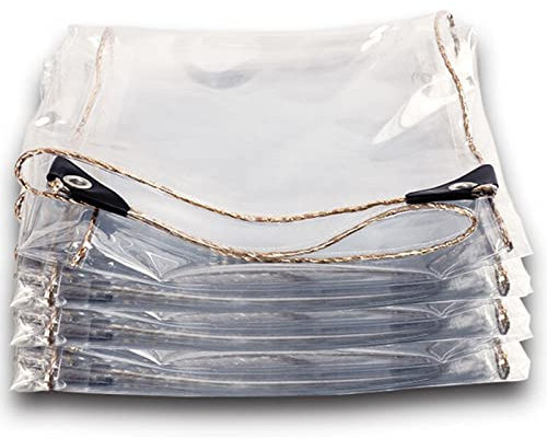 HMCUIQI Lonas para Pergolas Transparente 2x3m, Lona Transparente Impermeable, con Ojales Y Bordes Reforzados, para Muebles de Jardín, Piscina, Coche, Camiones, Resistente a La Rotura (2x3m)