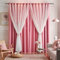 Loyala Vorhänge Vorhang Kinderzimmer Sterne Vorhänge für Kinder, Doppellagig Sternausschnitte Vorhänge, Dekoration für Schlafzimmer, 2 Paneele, Pink, 133 x 244 cm