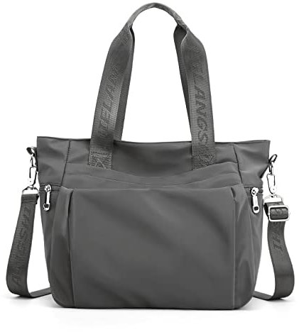 DIRRONA Mode Damen Umhängetasche Multi Pocket Multi Fach Crossbody Bag Groß Beiläufig Umhängetasche Aus Wasserdicht Nylon Reisen Schule Täglicher Gebrauch Damentasche Grau