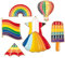 PandaHall Emaille-Anstecknadel-Set, Regenbogen-Motive, 6 Stile, bunte Brosche, Anstecknadeln, Anstecknadeln für Kleidung, Taschen, Jacken, Accessoires, 6 Stück