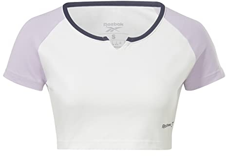 Reebok Damen Identity Crop T-Shirt, weiß, XL, weiß, Large