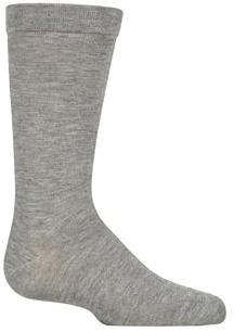 SockShop Kids’ Bamboo Socks, Comfort Cuff, Hand Linked Toes, Plain Bright Solid Striped, Soft,Breathable, 1 Pair Pack (UK, Age, 8 Years, 12 Years, Regular, Light Grey)