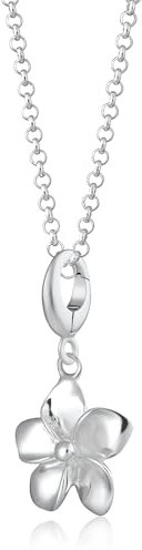 Lily Charmed - 925 Sterling Silver Flower Necklace with 18 Chain