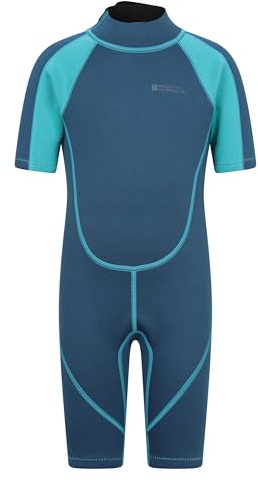 Mountain Warehouse Shorty Kinder Neoprenanzug | UPF 50+ UV-Schutz, Neopren-Einteiler mit Flachnähten & leichtgängigem Reißverschluss, Ideal für Strand, Surfen & Wassersport