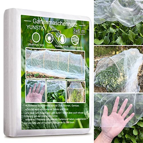 Insektenschutznetz 3x6m Gemüsenetz Garten Feinmaschig, Gemüseschutznetz Pflanzenschutznetz, Insektennetz Gartennetz, SchädlingsschutzNetz für Pflanzen Gemüse Obst Blumen Gewächshaus