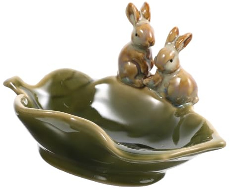 BESTonZON Seifenkiste Aufbewahrung Ornamente Spülmittelspender Kaninchen Hasen Hasen Seifenspender Tierseife Aufbewahrung Schlüsselhalter Rack Dekorative Cartoon Bad Kaninchen Form