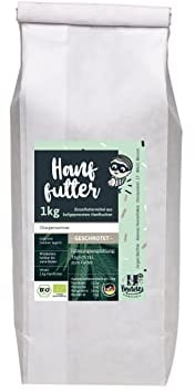 DIE ÖLFREUNDE Hannes Hennefidele Hühnerfutter Hanf 1 kg | geschrotet Einzelfuttermittel für Hühner | Hanf teilentölt geschrotet |