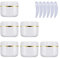 LusDoly 6 pièces 50 g Blanc Pots en Plastique Avec Bouchon à vis, 50 ml Avec Bord Or Cosmétiques en Voyage récipient Lotion Crème onguents Masque facial Pots DIY