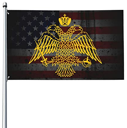 Die Flagge der orthodoxen Kirche, 9,1 x 1,5 m, UV-beständig, langlebig, hochwertige Dekoration, Hof, Innengarten, Banner