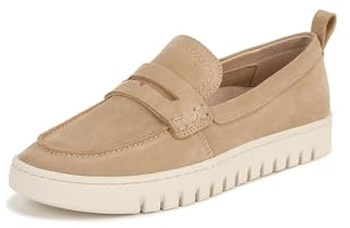Vionic Women's Uptown Slip-ons Loafer, Sand Suede, Wide