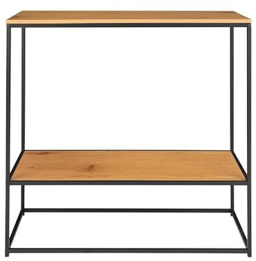 Dezain® - Konsolentisch Vita aus Metall | Flurtisch mit 2 Ablagen | Sideboard in Industrial Design | schmaler Beistelltisch | Ablagetisch in schwarz/braun