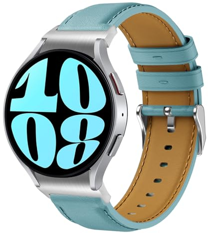 Armband Samsung Galaxy Watch 6 Leder, 20mm Ersatzarmband Leder Armband für Galaxy Watch 4/5/6/7 40mm 44mm, Galaxy Watch 6 Classic 43mm 47mm, Galaxy Watch 5 Pro 45mm, Galaxy Watch 4 Classic 42mm 46mm