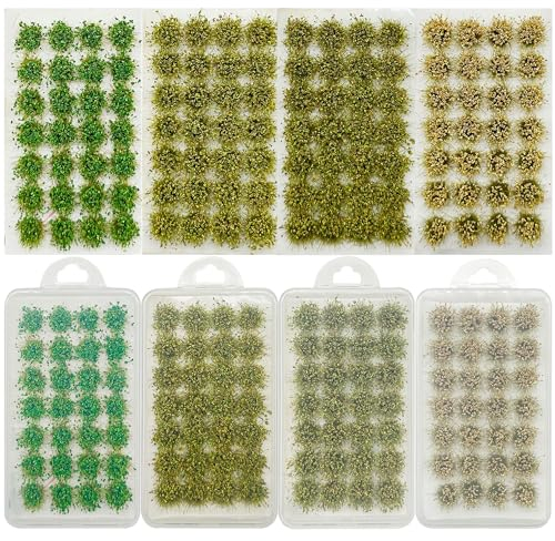 Woohome 112 Stück Static Grass Tuft Schnee Statische Grass Statische Grasbüschel, Scenics Gras Grasbüschel für Miniatur Tabletop Spiele Modelleisenbahn