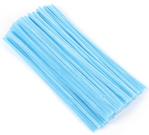 100 Stück Pfeifenreiniger, Hellblau Pfeifenreiniger Chenilledraht 30cm, Pfeifenputzerdraht für Handwerk DIY Craft Projekte Chenilledraht Biegeplüsch zum Basteln und Dekorieren Pipe cleaners light blue