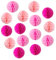 Party-Wabenbälle, 10,2 cm, kleine Papier-Wabendekorationen, Seidenpapier-Pompons, Blumenbälle, hängende Wanddekoration für Babyparty, Geburtstag, Hochzeit, Kinderzimmer (10,2 cm, pinkes Set)