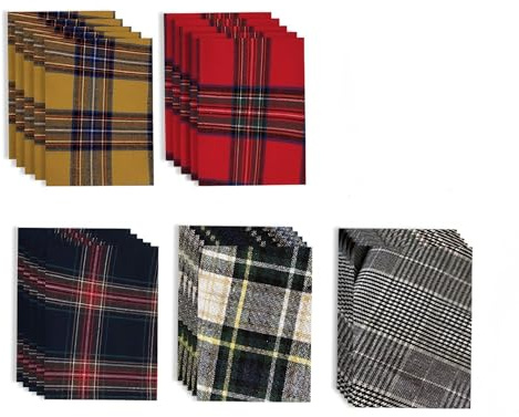 25er-Pack Karo-Aufnäher zum Aufbügeln 12,5 x 10 cm Plaid Patches Mehrfarbig Reparatur Patch für Kleidung, Kissenbezüge, Tischdecken
