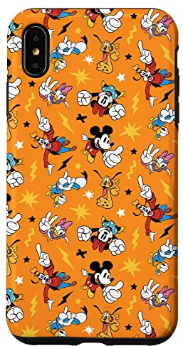 iPhone XS Max Disney Mickey and Friends Electric Print Orange Case