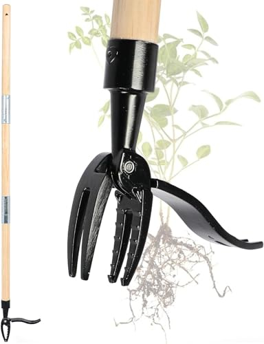 Extracteur De Mauvaises Herbes Avec Pédale En Acier Inoxydable à 4 Griffes,Pour Déterrer Les Racines Désherbeur Manuel,Stand up Weed Puller -Poignée Amovible -Outil De Désherbage Manuel Pour Jardin