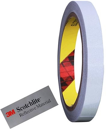 3M 680E Scotchlite Reflektorband folie reflektierendes Klebeband Sicherheitswarn Wasserdicht starke Reflexion selbstklebend motorrad hinten Fahrrad anhänger aufkleber (Silver_20mm X 10meter)