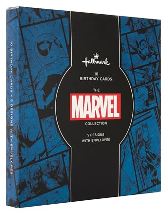Hallmark: Geburtstagskarten Multipack, Marvel Comics, 10 Stück, 5 Motive mit Umschlägen