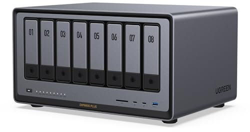 UGREEN NASync DXP8800 Plus 8-Bay Desktop NAS, CPU Intel i5 1235u 10-Core, 8 GB di RAM DDR5, 128 GB SSD, 2 x 10 GbE, 2 x slot M.2 NVMe, 8K HDMI, 2 x TBT4 (senza disco)