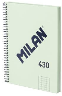 MILAN® Cuaderno A5 con tapa dura, cuadrícula 5 x 5 mm, 80 hojas de 95 gr/m², colección 430, verde