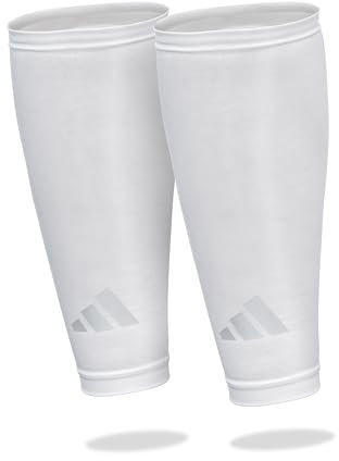 adidas Aeroready Manchons de compression pour mollets, légers et anti-humidité, blanc, small/medium