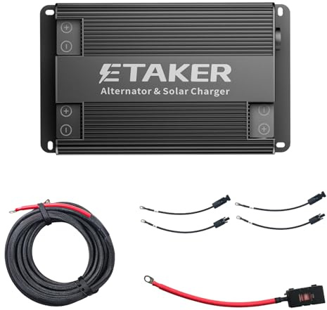 ETAKER 1000W Alternator Charger, DC to DC Charger for Portable Power Stations, Solar Generator, Charges 1kWh in 1H，Sutible for RVs,SUVs,Diesel Cars, Boats