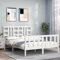Buzaza Massivholzbett mit Kopfteil Bettgestell Bed Frame Holzbett Kopfteil Bett Schlafzimmer Bett Massivholzbetten Weiß 140x200 cm - 3191972