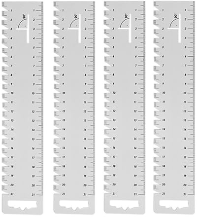 Visxcnu 4 Stück Saummaß Set Nählineal Set Schneiderlineal Lineal Nähen Lineal Grundschule Patchwork Lineal Handmaß Handmaß Sewing Ruler für Quilten Nähen und Messen,23cm*4cm Handmaß Set
