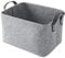JeiYangYaa Felt Pet Toy Storage Basket Dog Toy Storage Basket,Foldable, with Two Handles, for Clothes,Pet Toys, Cat Blankets, Dog Clothes, Urine Pad,Grey