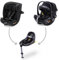 my junior® Modular CAPSULE Bundle, i-Size, mit drehbarer 360° ISOFIX Station (AURA PRO Babyschale + CYRO Reboarder + ISOFIX Base Capsule 360°, Black)
