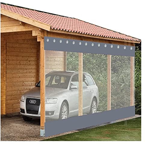 Outdoor Terrace Curtain 2x2m Transparent 0.5mm Waterproof and Windproof Customizable Weather Resistant Fabric for Pergola Canopy