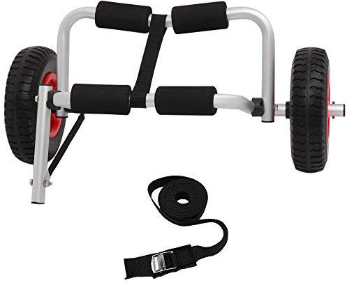 ERYUE kayak trolley,Portable Lightweight Foldable Boat Kayak Carrier Canoe Dolly Tote Trolley Transport Trailer Cart Removable Wheels