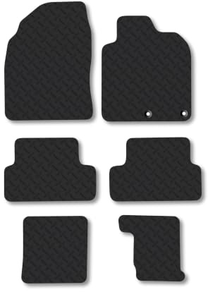 Nissan Qashqai +2 (2007-2014) 5mm Rubber Car Mats | Heavy Duty Rubber Tailored Fit Floor Mats Full Coverage Durable Waterproof Accessories Easy Clean Anti Slip Made in the UK