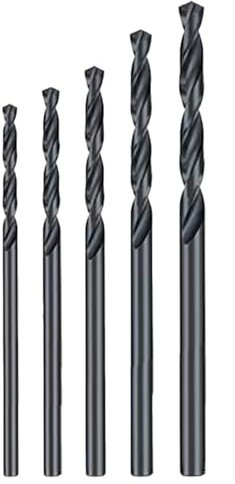5 Piece High Speed Drill Bit Set Masonry Metal Drill Bits for Wood, Brick, Plastic Drywall Fits Handheld & Cordless Drills Heavy Duty DIY Tool Set-4mm, 5mm, 6mm, 8mm, 10mm Drill