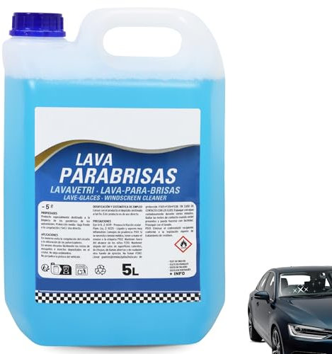 AUTOZOCO Lavaparabrisas Liquido, Limpiaparabrisas Coche, Con efecto antimosquitos, Limpiacristales para el coche, Apto para eliminar todo tipo de manchas del cristal del vehículo, Contiene 5 Litros