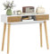 HOMCOM Table de console étroite console d'entrée Meuble de rangement Table de canapé moderne avec 2 tiroirs Compartiment et pieds en bois pour couloir, entrée, salon, chambre Blanc