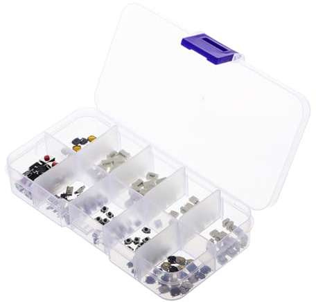 Cabilock 200 Pièces Kit Interrupteurs Bouton Poussoir Tactile Plat pour Télécommande Voiture Montage Surface Réactifs et Universels pour Remplacement Clés à Distance