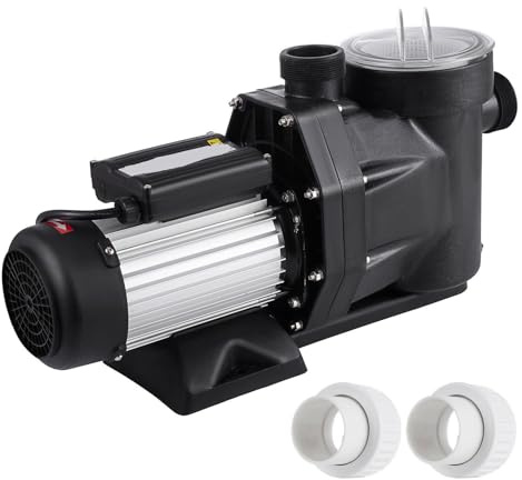 BASSFLY Poolpumpe, Schwimmbadpumpe mit Sandfilter, hoher Durchfluss, 1,5 PS, Wasserpumpe, Meerwasseraquariumpumpe