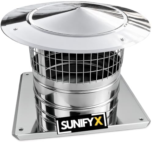Chapeau de cheminée en acier inoxydable avec grille de protection contre les oiseaux – Couvercle de cheminée et chapeau anti-pluie – Couronnement de cheminée/couvercle de cheminée résistant aux