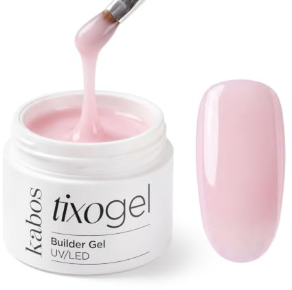 Kabos Aufbaugel für Gelnägel Tixogel Nail Builder Gel Light Blush 15g | Thixotrop UV/LED für Nägel | Selbstglättend, ohne Feilen