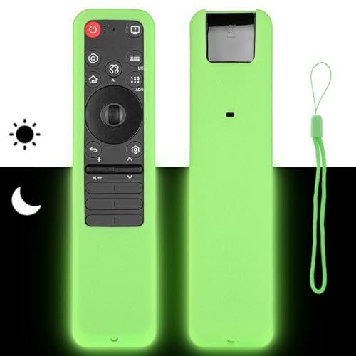 Funda para Mando a Distancia de Silicona Compatible con LG MR25GA TV Voz Magia AI Mando a Distancia Cubierta Protectora a Prueba de Choques con Cordón (Verde Fluorescente)