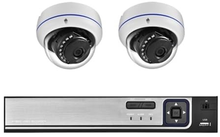 8MP Dome Riot Kamera-Set 4K Audio Video Outdoor-Heimkamerasystem 4 8CH Set Sicherheits-CCTV-Videoüberwachungsset Bewegungserkennung(1T,4CH NVR and 2Cameras)