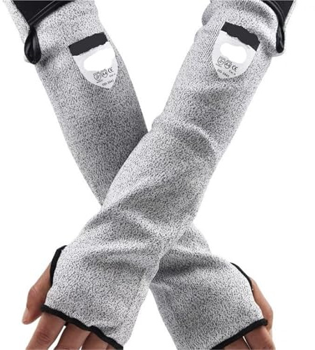 Schnittschutzhandschuhe, Schnittfeste Armstulpen, verschleißfest und robust, for sicheres Handling, schnittfeste Stulpen mit Schnallen.